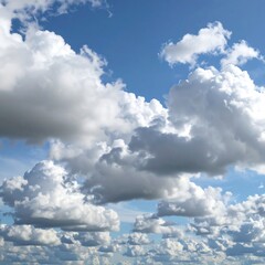 Fluffy clouds in a vibrant blue sky