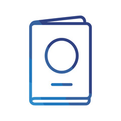 Minimalist blue passport icon