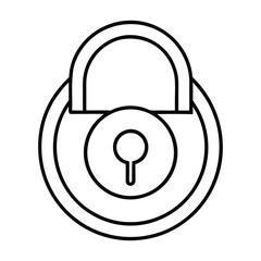 Silhouette of disc detainer lock isolated on a white background
