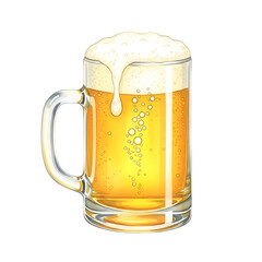 Beer mug filled with frothy golden beverage, showcasing bubbles and foam, placed on a wooden table, evoking festive oktoberfest atmosphere and celebration vibes during autumn festivities