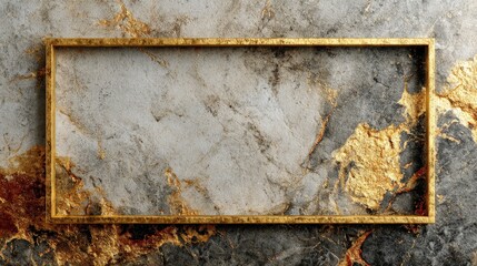 Fototapeta premium Golden frame embracing marble texture: luxurious background design