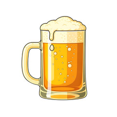 Beer mug filled with frothy golden beverage, showcasing bubbles and foam, placed on a wooden table, evoking festive oktoberfest atmosphere and celebration vibes during autumn festivities