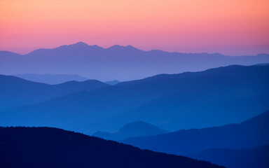 sunrise in mountains