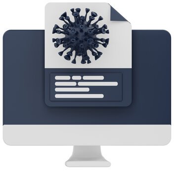 3D Computer Malware Icon