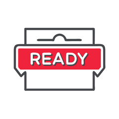 Ready for pickup tag icon in red and gray