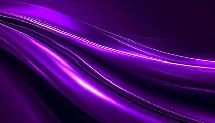 Purple flowing ribbons, vibrant, smooth, abstract design
