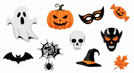 Fototapeta premium Vector illustration halloween bundle