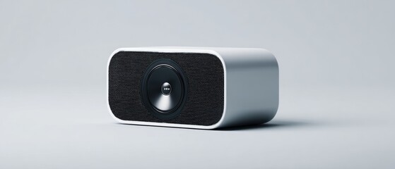 Minimalist White Speaker Design, Modern Audio Equipment, Studio Quality Sound