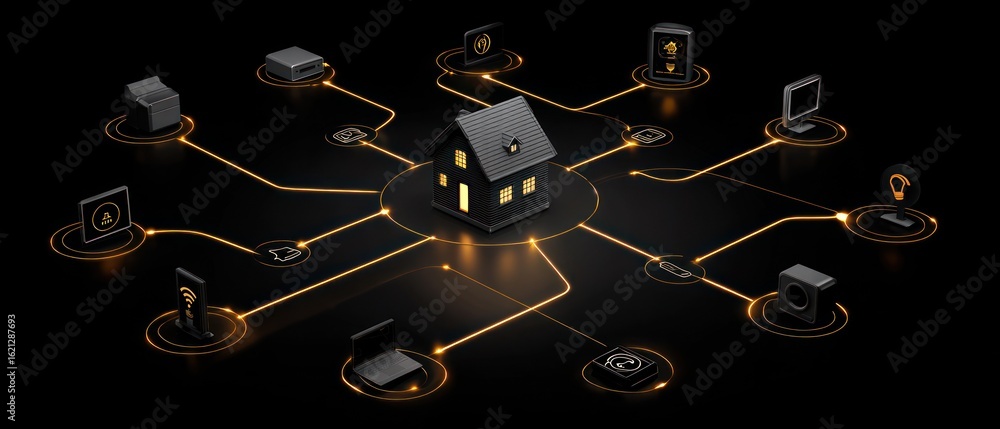 Poster smart home network: interconnected devices and automation