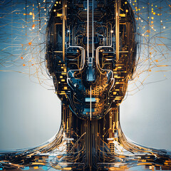 Futuristic AI Interface – Digital Neural Network Concept Art