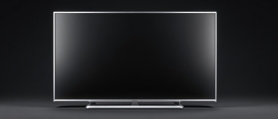 Sleek Modern Television Display: High-Definition Screen in Dark Studio Setting