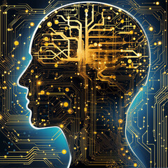 Futuristic AI Interface – Digital Neural Network Concept Art