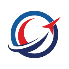 Airplane Tail Making a Circular Motion Logo