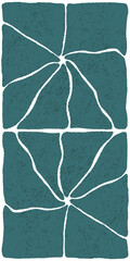Vertical Kintsugi Pattern Abstract Art in Teal Blue