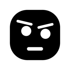 vector illustration of a serious face icon