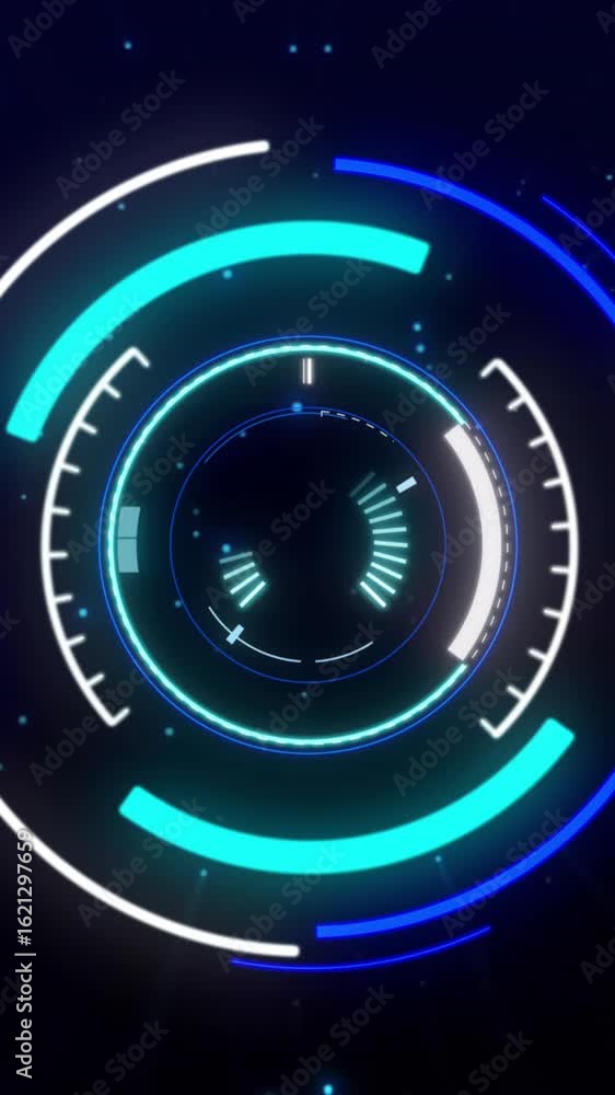 Poster animation of scope scanning and connections on black background