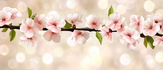 Spring blossoms branch, bokeh background, nature, springtime
