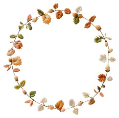 PNG Autumn wreath with textured leaves