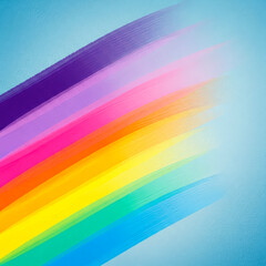 Colorful Abstract Rainbow Stripes on Soft Blue Background