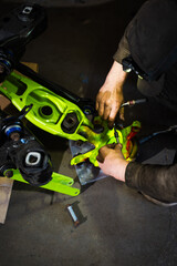 Custom rear suspension setup in progress for drift car project. Rear Suspension and Hub Assembly...