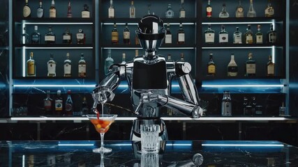 Robot preparing a cocktail.