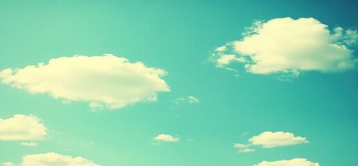 Summer sky, fluffy clouds, daylight, calm weather, background, design