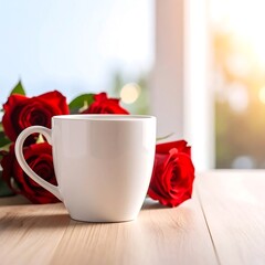 Romantic coffee and roses