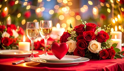 Romantic Valentine's Day table setting