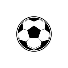 Obraz premium Classic soccer ball icon on black background