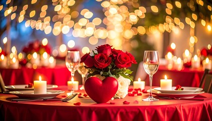 Romantic Valentine's dinner setting