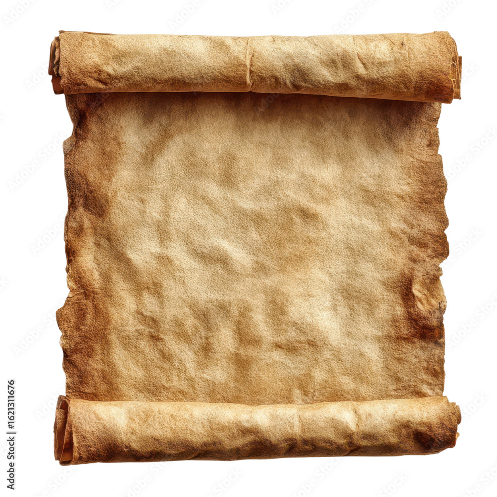 Poster old paper scroll isolated on transparent or white background. a high resolution png image of old pap