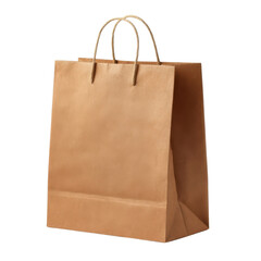 brown kraft paper bag package isolated on transparent or white background. A high resolution PNG image of brown kraft paper bag package.