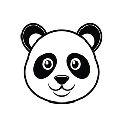 Panda Face Illustration: A charming illustration of a panda's face, perfect for designs, emphasizing the panda's iconic features and playful nature.