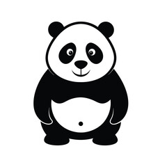 Cute cartoon panda holding bamboo in a fun zoo-style vector illustration