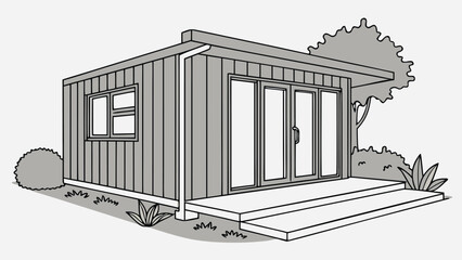 Modern Container Home 3D Model – Compact, Eco-Friendly, Sustainable Living Design with Transportable Shipping Container Architecture