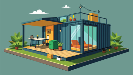 Modern Container Home 3D Model – Compact, Eco-Friendly, Sustainable Living Design with Transportable Shipping Container Architecture