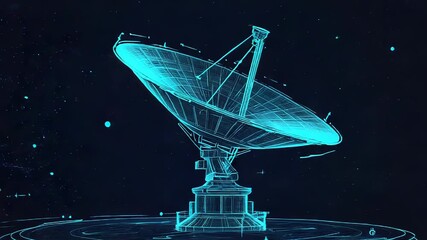 Large radio telescope exploring deep space gathering data from universe