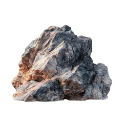 Obraz premium A large, uneven rock, with variations in tones of gray and beige