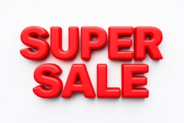 3D red text super sale.