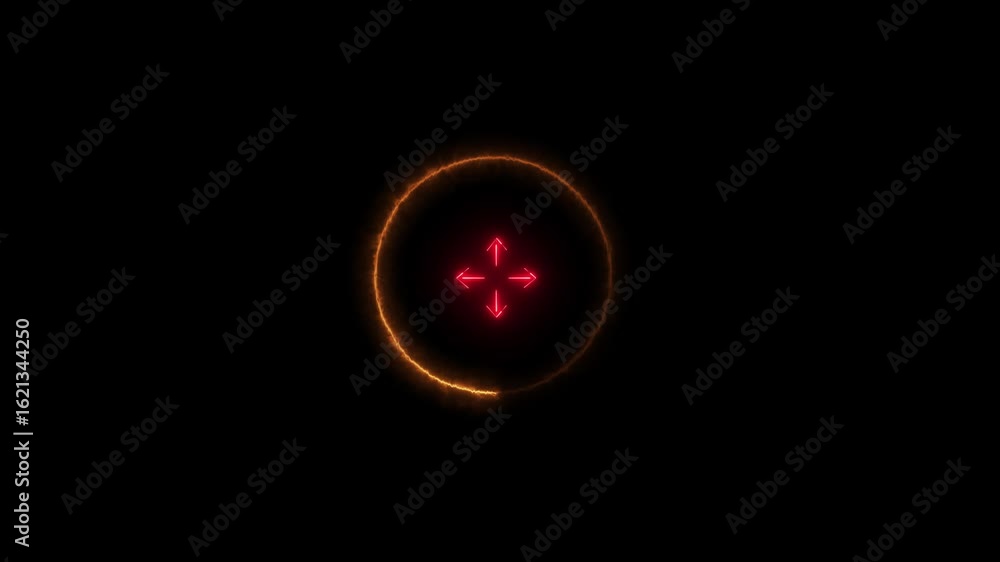 Poster magnifying glass zoom arrow icon animation. zoom out icon background animated .neon search icon anim