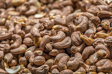 Whole pistachios in shells on display at a bazaar market stall, Istanbul, Turkey