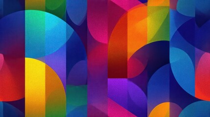 Obraz premium Abstract vibrant overlapping colorful shapes create a fluid, modern and layered design