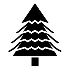 Fototapeta premium Simple Black and White Tree Icon with Zig Zag Branches and Trunk