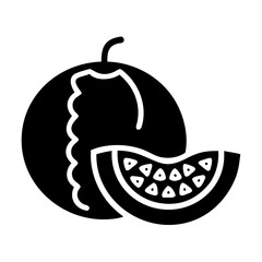 Illustration of a whole watermelon next to a slice on white background