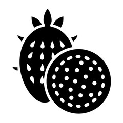 Two stylized pitahaya or dragon fruit isolated on white background