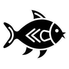 Stylized monochrome fish design in black and white simple vector illustration