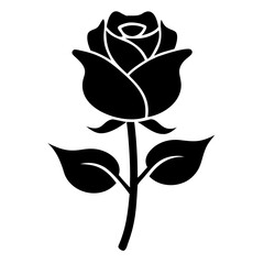 Striking Red and Black Rose Flower with a Bold Graphic Design