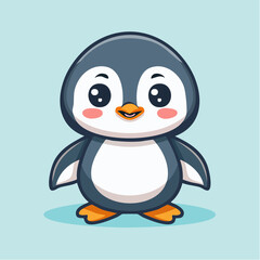 Obraz premium Chibi-Pinguin – niedliches Cartoon-Tier im Kawaii-Stil als Vektorillustration