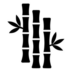 Elegant black bamboo stems with leaves conveying a zen garden aesthetic