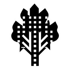 Geometric Leaf with Squares, a Minimalist Abstract Representation of Nature